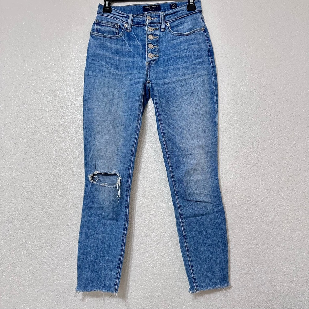 Lucky Brand High Rise Skinny Bridgette Distressed Ankle Length Jeans